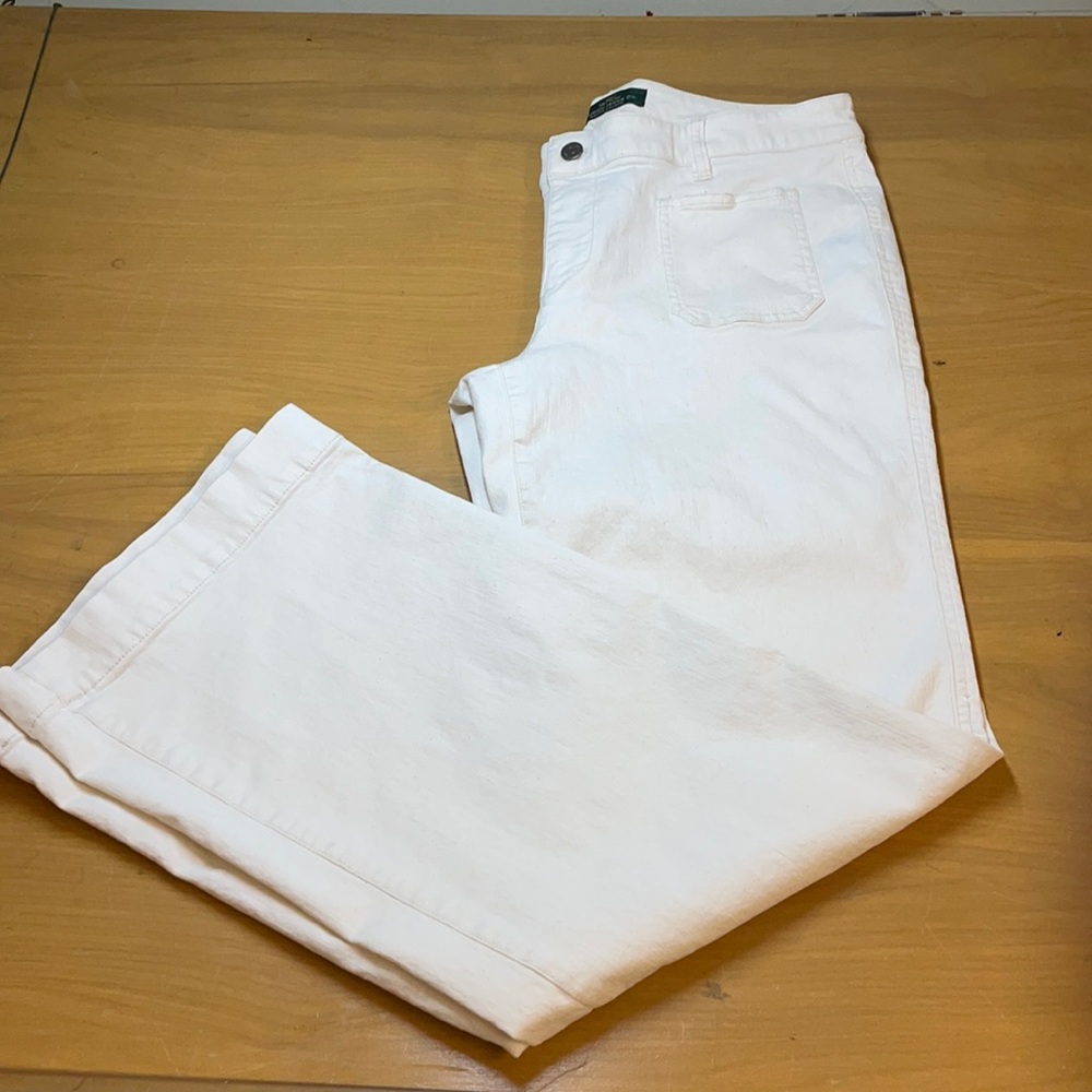 Lauren Jeans Co Ivory Flare Leg Jeans 10